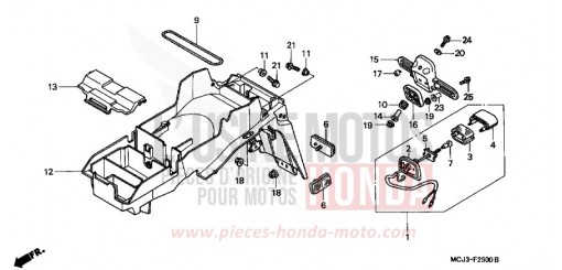 GARDE-BOUE ARRIERE (CBR900RRY,1/RE1) CBR900RR1 de 2001
